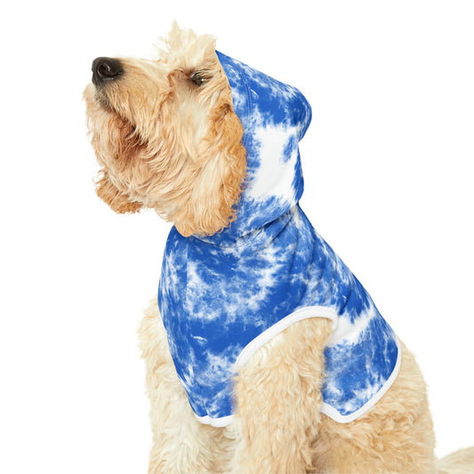 Blue Skies & Starlight: Hanukkah-Inspired Tie-Dye Pet Hoodie for Festive Celebrations"
