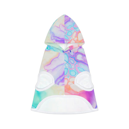 Pastel Rainbow Tie-Dye Pet Hoodie for Cats and Pups - Match Your Furry Friend in Style