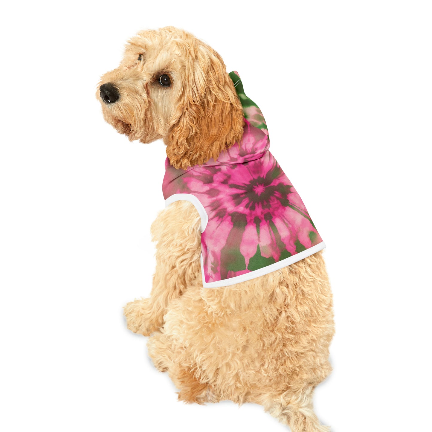 Soft Pink & Refreshing Light Green Tie-Dye Extravaganza Hoodie for Your Cherished Pet 🍃