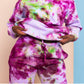Amethyst Blossom Tie-Dye Cotton Sweatsuit Vibrant Pink Fleece Sweats