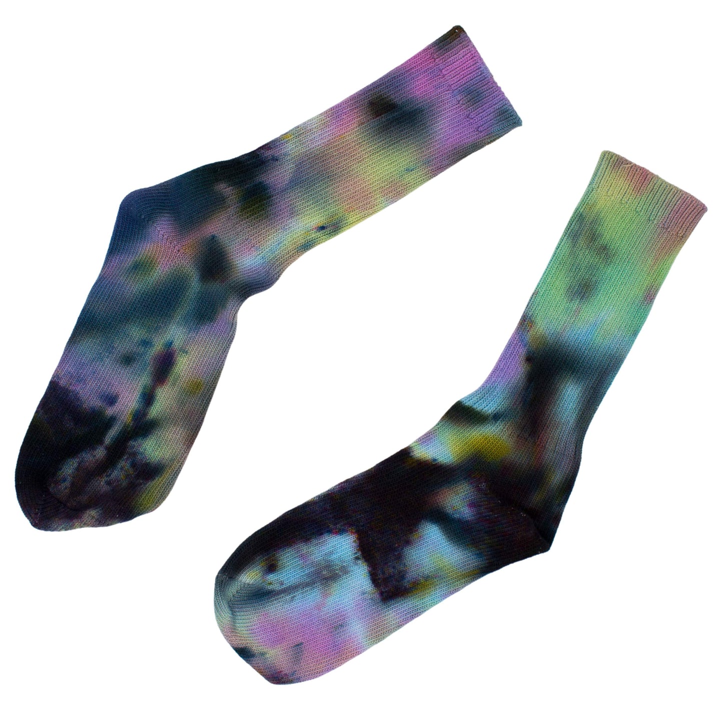 Pastel & Black Confetti Tie-Dye Organic Socks Comfort-Focused Athletic Wear with a Splash of Fun