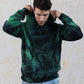 Alien black and green tie dye hoodie unisex dark hoodie fleece sweater