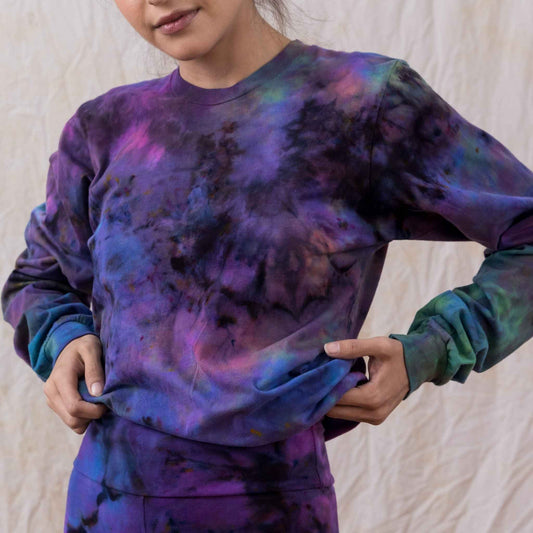 Rainbow psychedelic extra funky long sleeve cotton shirt unisex tie dye tee