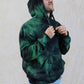 Alien black and green tie dye hoodie unisex dark hoodie fleece sweater