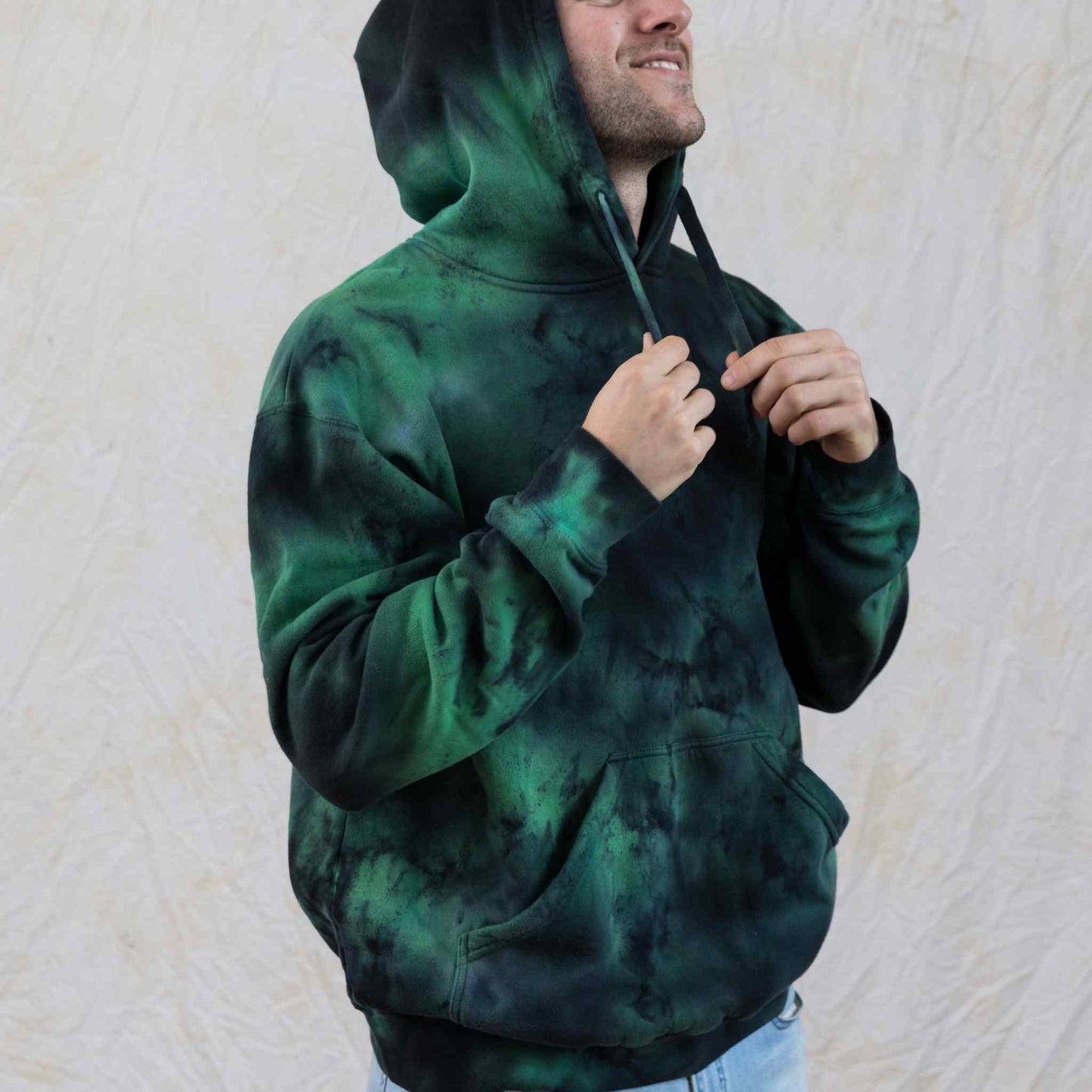 Alien black and green tie dye hoodie unisex dark hoodie fleece sweater –  Masha Apparel