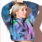 Galaxy rainbow crop hoodie in tie dye pattern cute unique one a kind hoodie