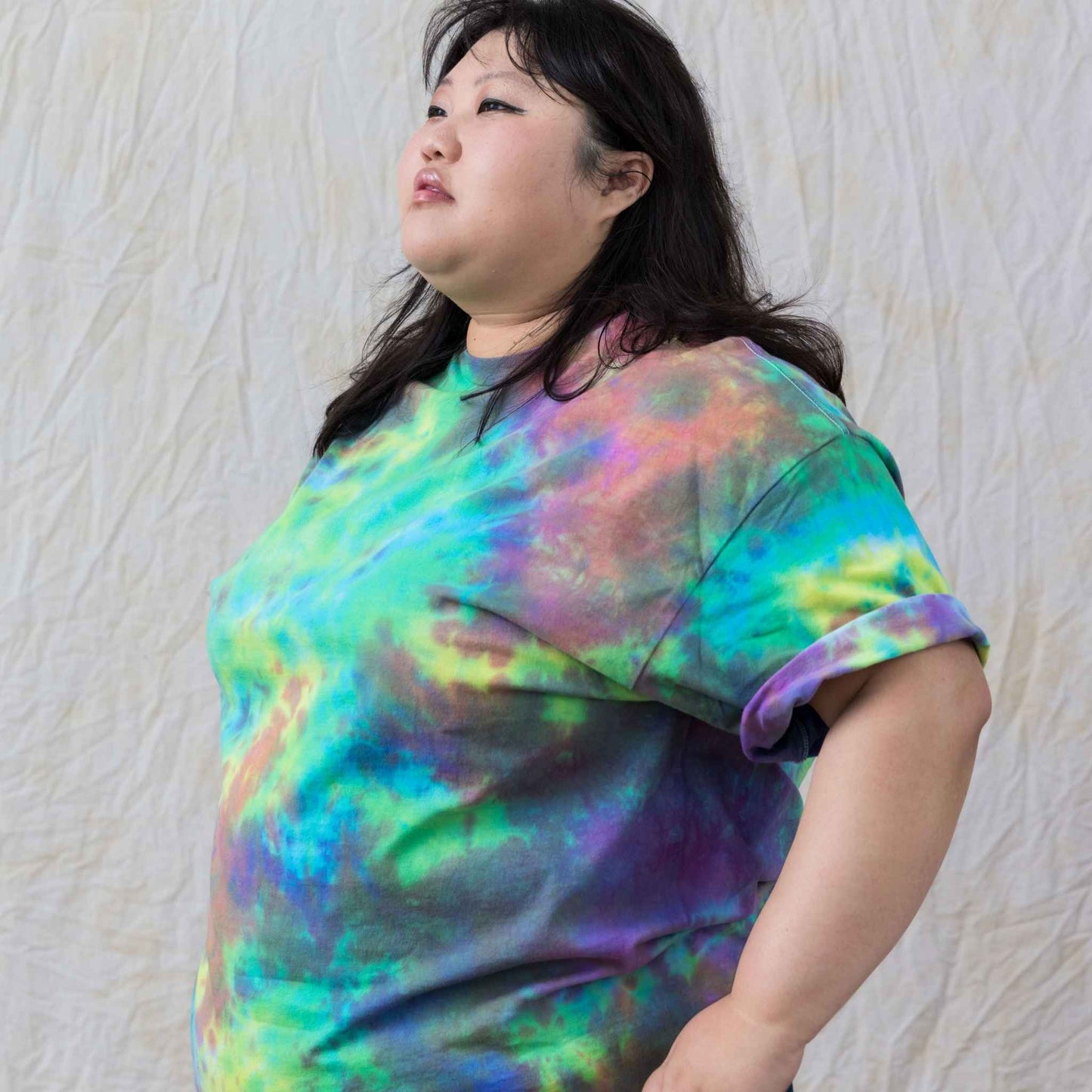 Vibrant rainbow plus size tie dye shirt cotton unisex thick tee