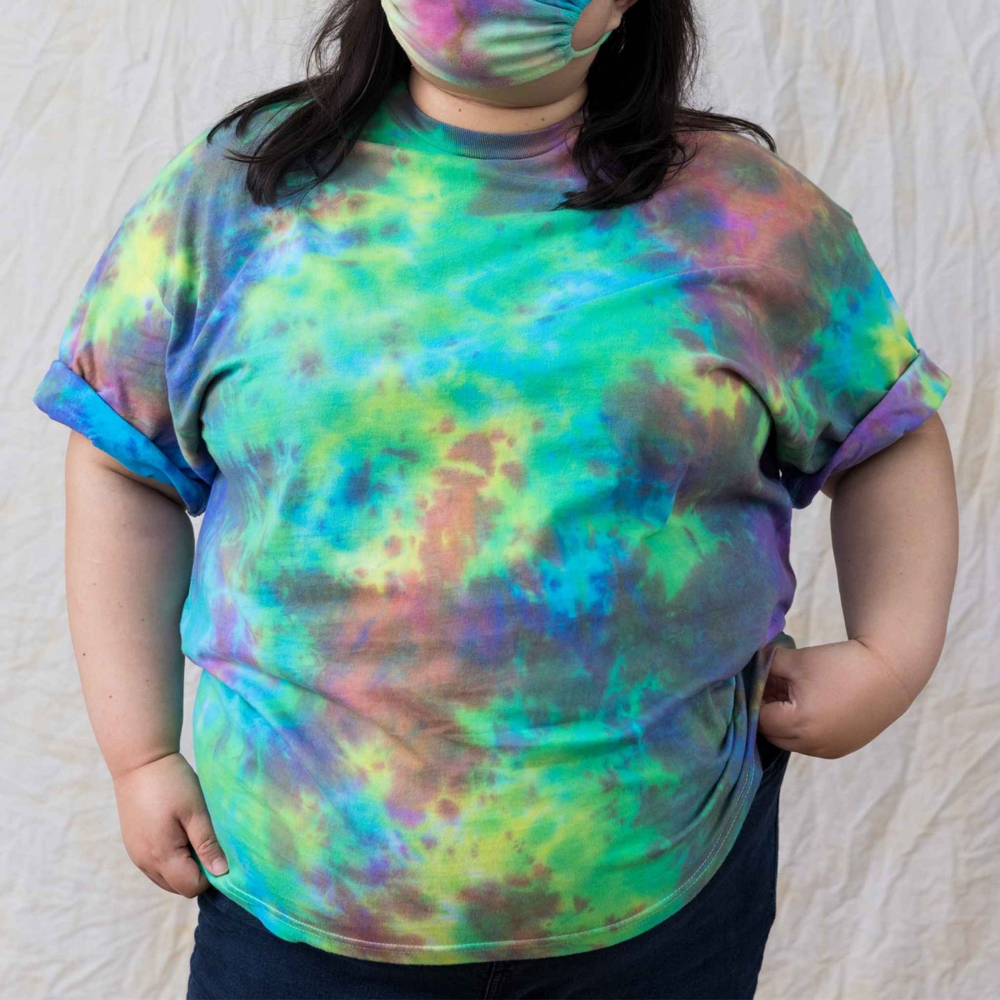Vibrant rainbow plus size tie dye shirt cotton unisex thick tee
